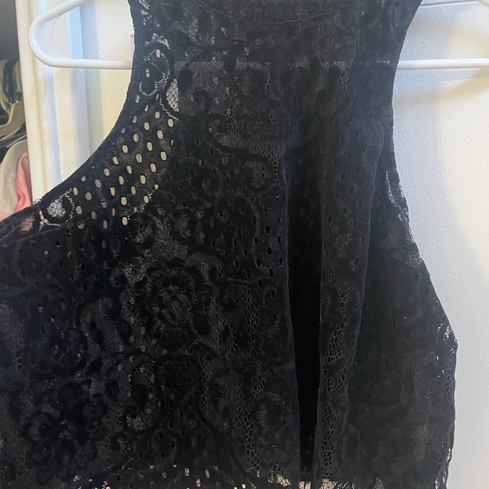 Free people black lace top